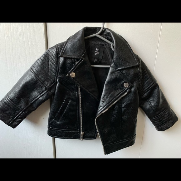 Toddler Boy, Black leather coat size-18months - Picture 2 of 2